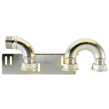 SX600 G4/G6 skriňová monospojka so skrutkovým pripojením 5/4" GZ pre 130 mm plynomer s oblúkom vpravo WEBA 08-20-0005-54