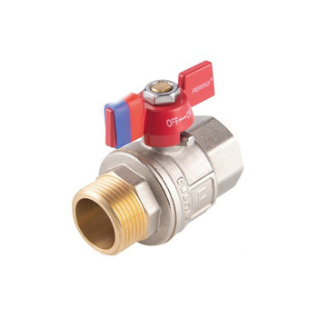 Zawór kulowy nakrętno-wkrętny z motylkiem 3/4" F-Power Ferro KFPM21
