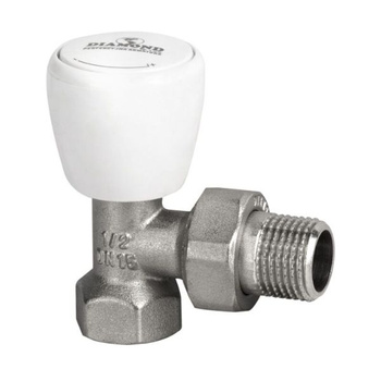 1/2" poniklovaný uhlový radiátorový ventil Diamond ART.63-1/2.K