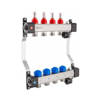 Rozdeľovač InoxFlow s ventilmi pre pohony a prietokomery a odvzdušňovacia časť (séria UFST) - 2 okruhy KAN-therm 1316157077