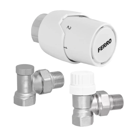Zestaw termostatyczny kątowy 1/2" Ferro ZTM21