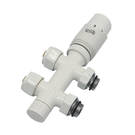 Zestaw termostatyczny prosty Combo biały Goshe 0300.217