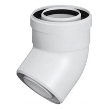 PP-PP koncentrické koleno 80/125 mm 45 stupňov. Ricom PP80/125B45V