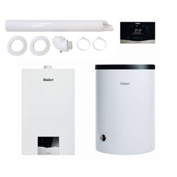 Pakiet Vaillant ecoTEC Plus VC 15CS/1-5 + zasobnik VIH R 150/6B + regulator VRC 720f sensoCOMFORT + zestaw przyłączeniowy + SPS przez ścianę lub dach 0010043651