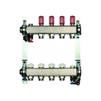 Oceľový rozdeľovač pre podlahové vykurovanie s prietokomermi 12-cestný Herz 1863212