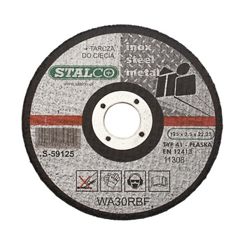 Kotúč na rezanie kovov plochý 125 x 1,0 mm STALCO Premium S-59025