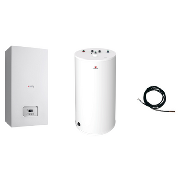 Balenie Saunier Duval jednofunkčný plynový kondenzačný kotol Thelia Condens AS 18 kW + zásobník TÚV. FE 120/6 BM 120 l + NTC snímač teploty zásobníka 0010019693