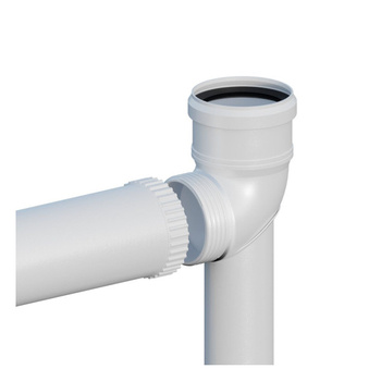 Redukčné koleno PP 60/80 mm 87 stupňov. na základni s 0,5 m predĺžením Ricom 1006080PBS2