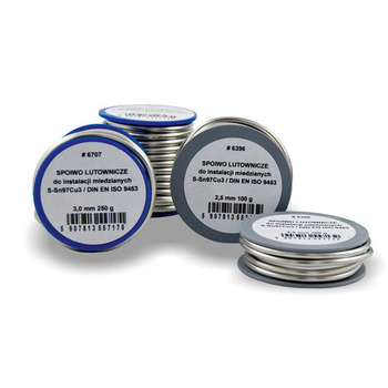 Spoiwo lutownicze miękkie Sn97Cu3 2,0 mm 250 g Agam 1030001